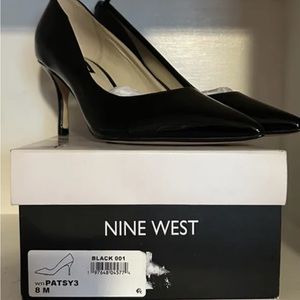 NWT Nine West size 8M Black Patent Heels